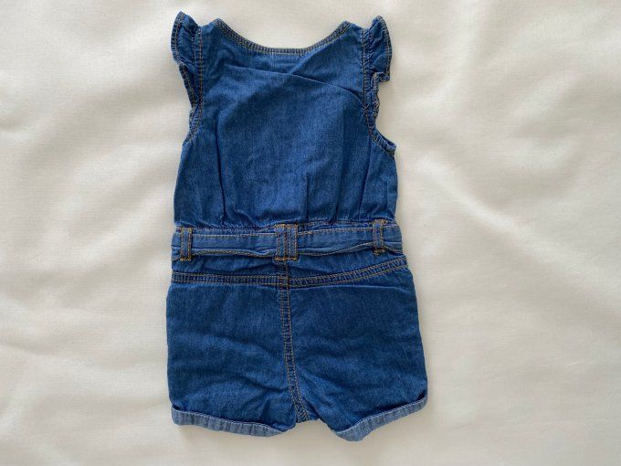 Combi-short bleu sans manches ceinture ruban Tape à l'Œil 6 mois d'occasion