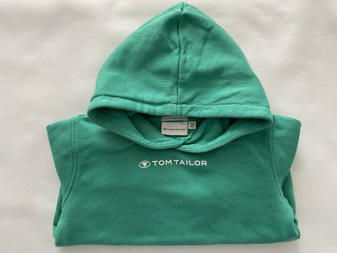 Sweat vert à capuche Tom Tailor coton organic 4-5 ans d'occasion