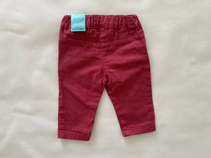 Pantalon ocre rouge taille ajustable Tout Petits U 3 mois Neuf avec étiquette