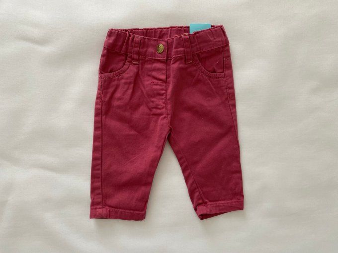 Pantalon ocre rouge taille ajustable Tout Petits U 3 mois Neuf avec étiquette
