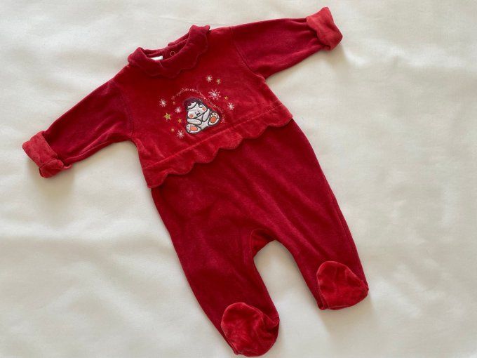 Pyjama rouge motifs étoiles ourson Vert Baudet 3 mois d'occasion