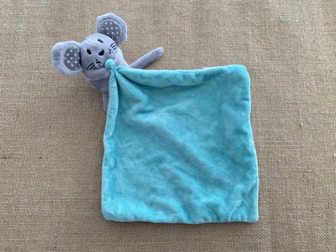 Doudou mouchoir vert souris grise Zeeman d'occasion