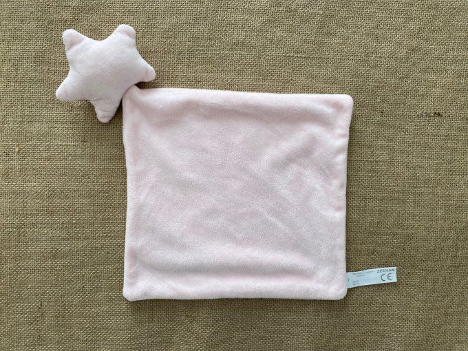 Doudou plat étoile rose Zeeman d'occasion